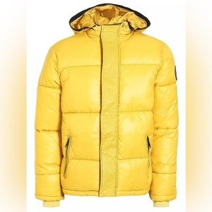 Topman Yellow Puffer Coat